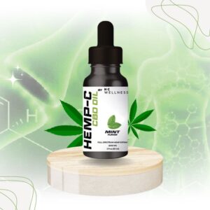 Botella de HEMP-C, aceite de cáñamo con alto contenido de CBD para salud neurológica.